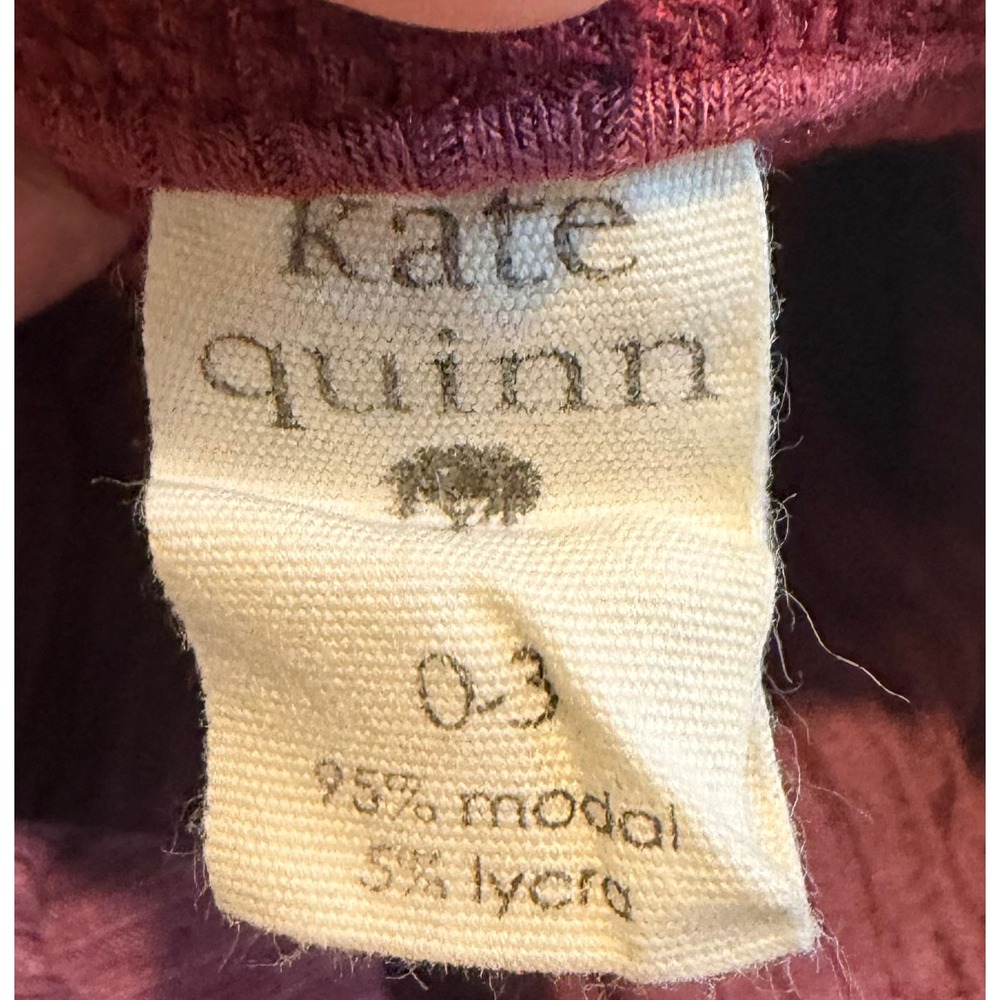 Kate Quinn Baby Ribbed Henley Sleeveless Bodysuit Plum Burgundy 0-3 Months - Picture 3 of 3